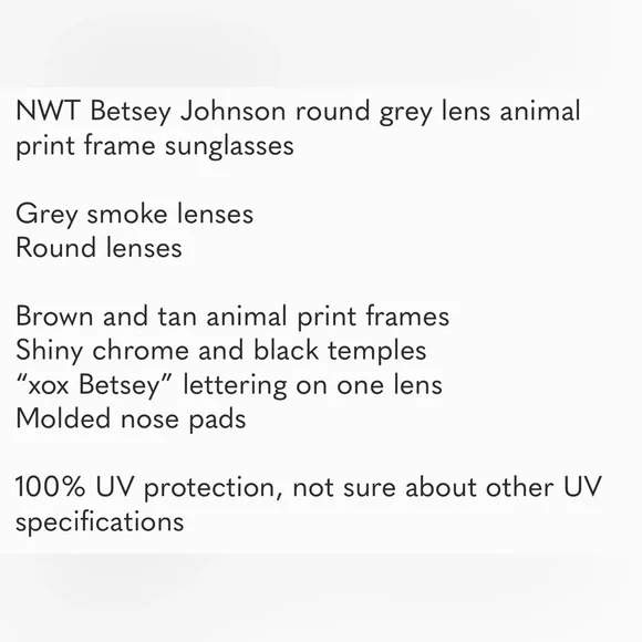 Betsey Johnson Round Animal Print Sunglasses NWT’s - Picture 5 of 5